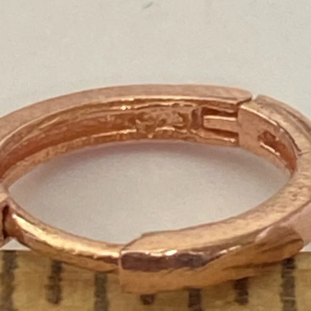 Round earrings 925 silver cz hoops rose gold - Picture 3 of 4